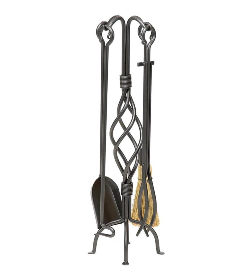 Plow & Hearth Fireplace Tool Sets Fireplace & Hearth Helix 5-Piece Fireplace Tool Set - Graphite