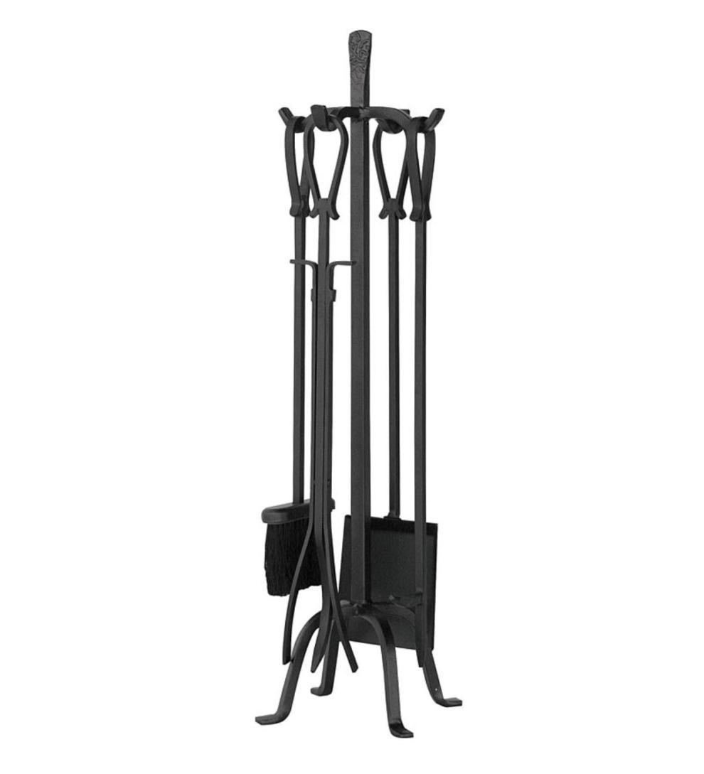Plow & Hearth Fireplace Tool Sets Fireplace & Hearth Olde World 5-Piece Fireplace Tool Set With Loop Handles - Iron