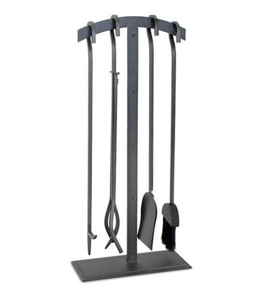 Plow & Hearth Fireplace Tool Sets Fireplace & Hearth Shadow Iron 5-Piece Fireplace Tool Set In Natural Iron Finish - Iron