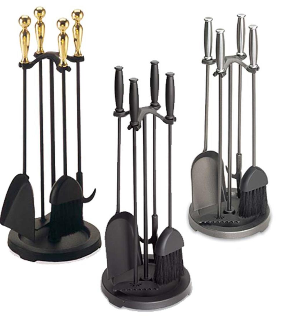 Plow & Hearth Fireplace Tool Sets Fireplace & Hearth Steel Barrel Tool Set - Black