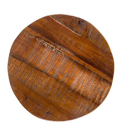 Plow & Hearth Footstools Indoor Living Allegheny Reclaimed Wood Adjustable Stool With Metal Base