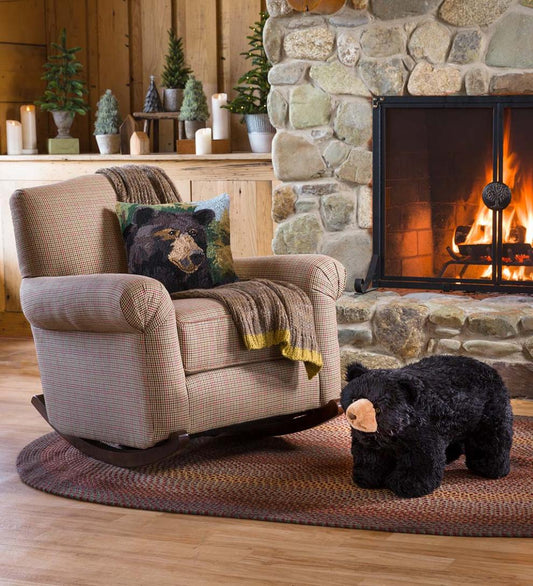 Plow & Hearth Footstools Indoor Living Black Bear Footstool