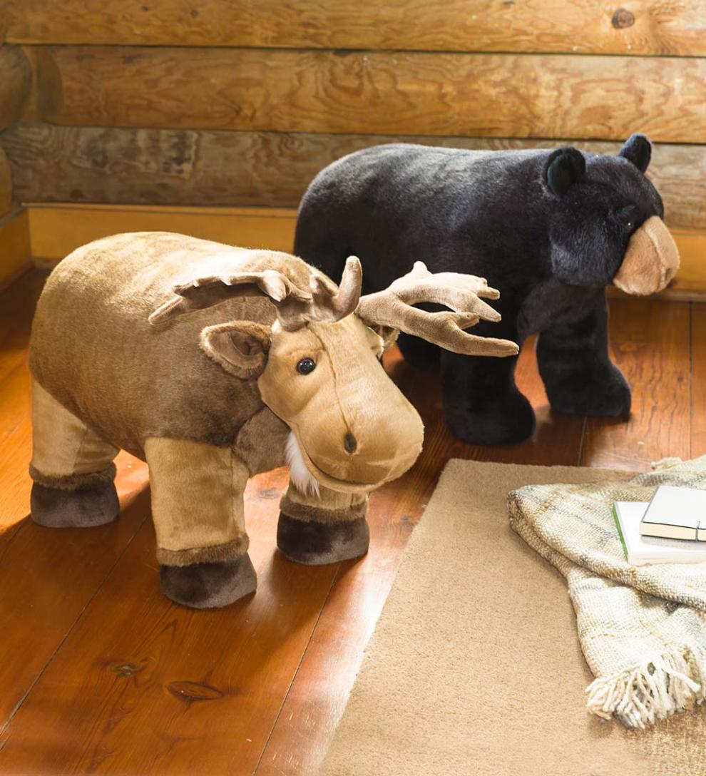 Plow & Hearth Footstools Indoor Living Black Bear Footstool