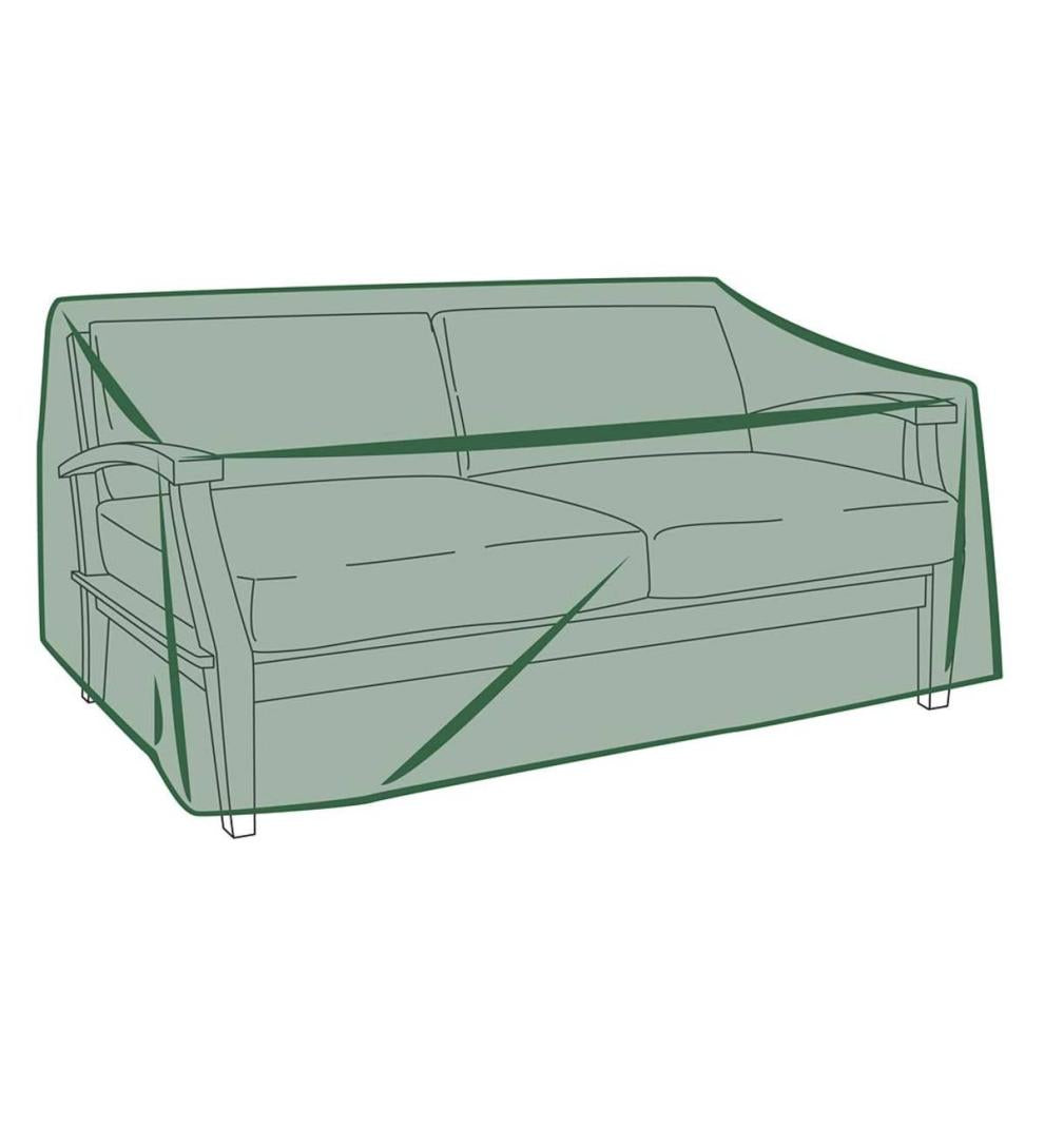 Plow & Hearth Furniture Covers Outdoor Living Classic Deep Seat Love Seat Cover - Green