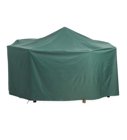 Plow & Hearth Furniture Covers Outdoor Living Classic Large Round Table & Chairs Outdoor Furniture Cover - Green