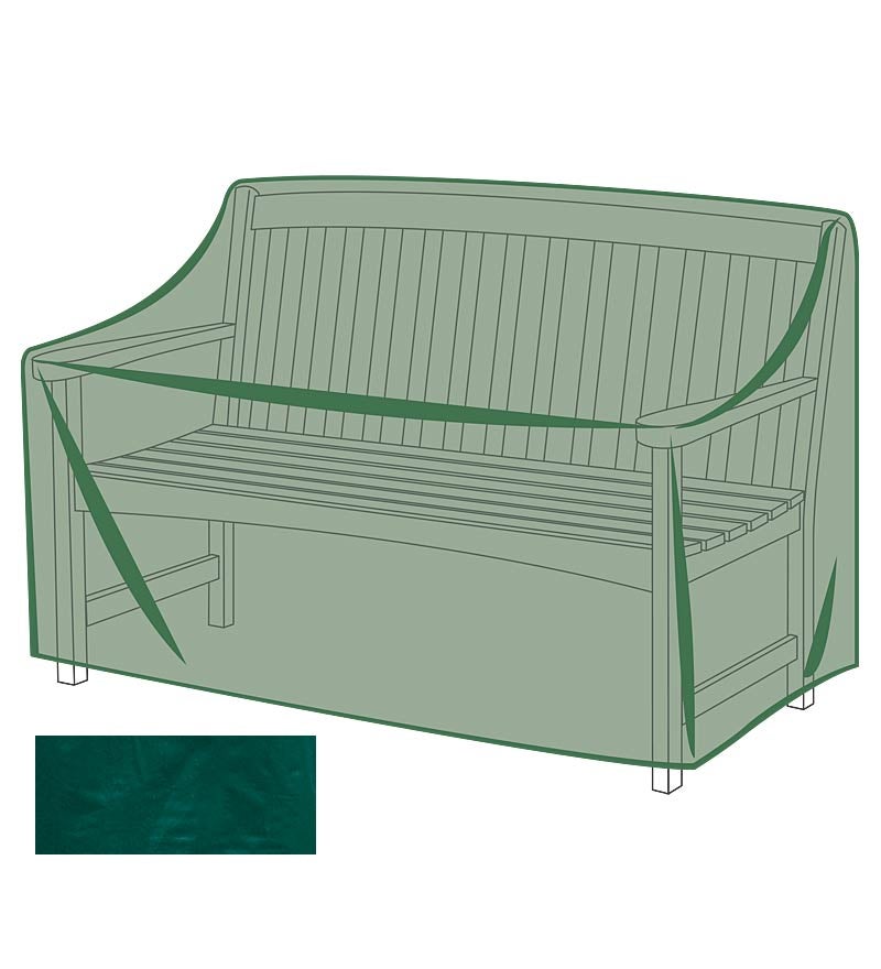 Plow & Hearth Furniture Covers Outdoor Living Classic Outdoor Furniture All-Weather Cover For Bench - Green
