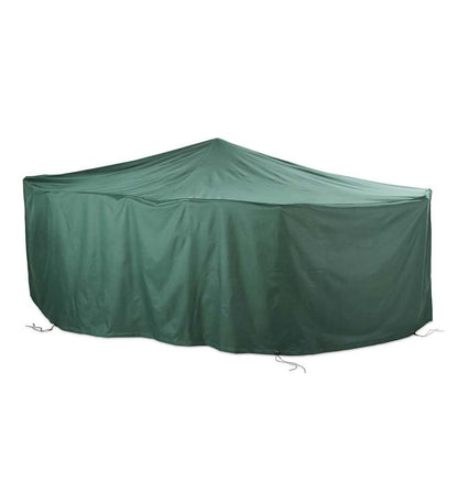 Plow & Hearth Furniture Covers Outdoor Living Classic Outdoor Furniture All-Weather Cover For Large Rectangle Table & Chairs - Green