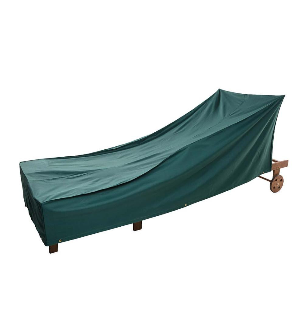 Plow & Hearth Furniture Covers Outdoor Living Classic Outdoor Furniture All-Weather Cover For Long Chaise - Green