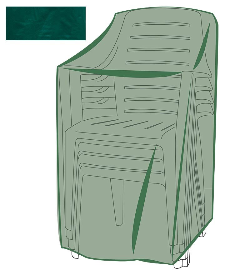 Plow & Hearth Furniture Covers Outdoor Living Classic Outdoor Furniture All-Weather Cover For Stacking Chairs - Green