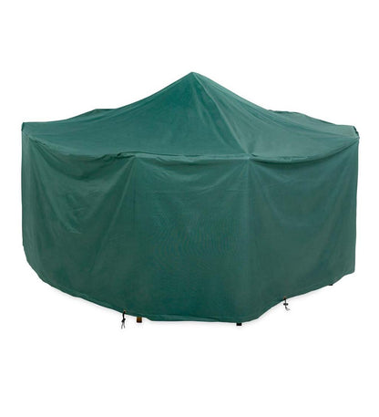 Plow & Hearth Furniture Covers Outdoor Living Classic Outdoor Furniture All-Weather Cover For X-Large Round Table & Chairs - Green