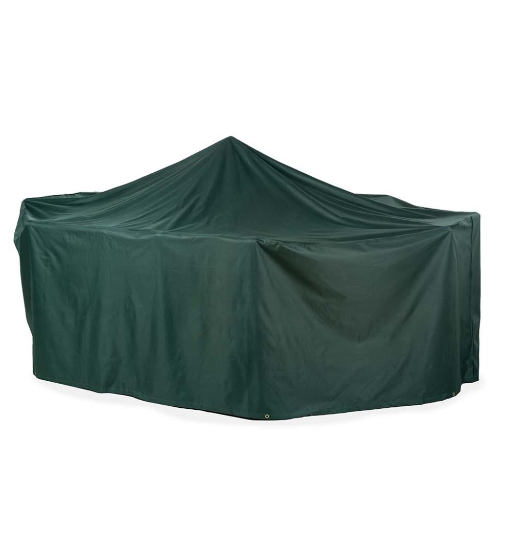 Plow & Hearth Furniture Covers Outdoor Living Classic Outdoor Furniture Cover For Extra-Large Rectangle Table And Chairs - Green