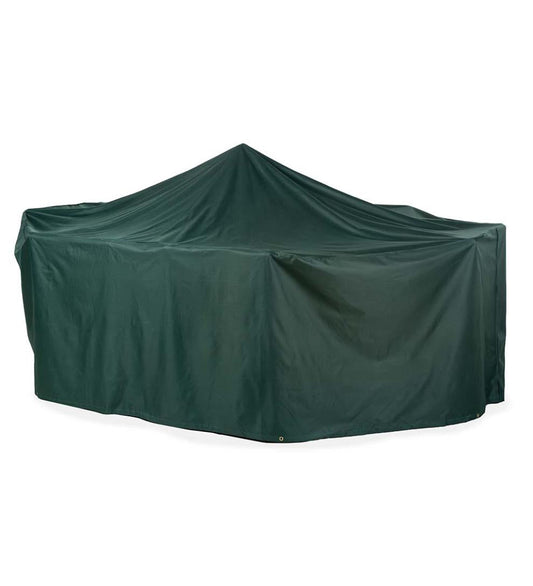 Plow & Hearth Furniture Covers Outdoor Living Classic Outdoor Furniture Cover For Extra-Large Rectangle Table And Chairs - Green