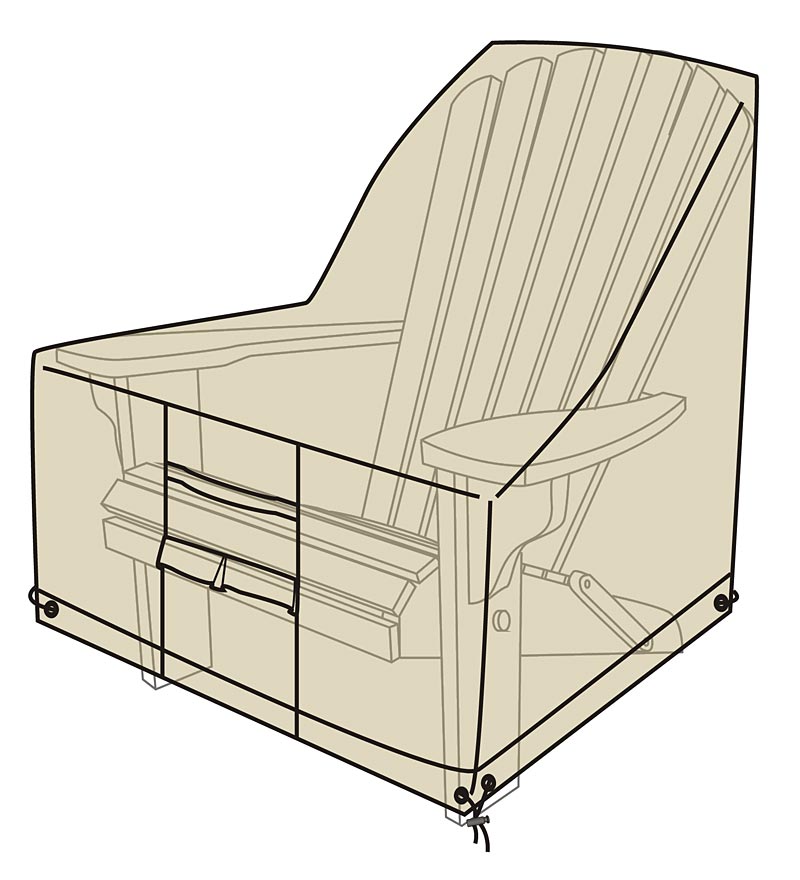 Plow & Hearth Furniture Covers Outdoor Living Deluxe Adirondack Chair Cover - Tan