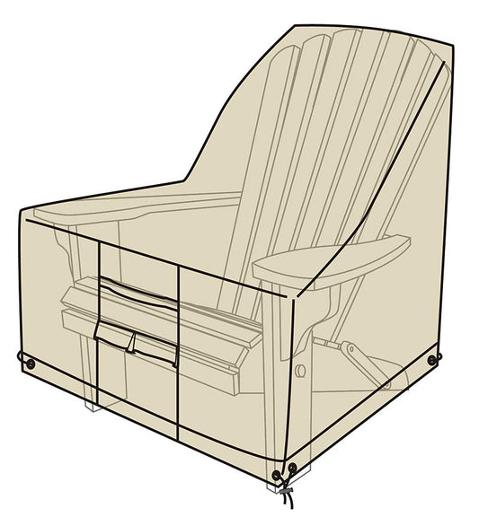 Plow & Hearth Furniture Covers Outdoor Living Deluxe Adirondack Chair Cover - Tan