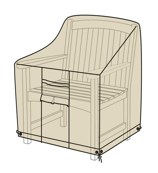 Plow & Hearth Furniture Covers Outdoor Living Deluxe Armchair Cover - Tan