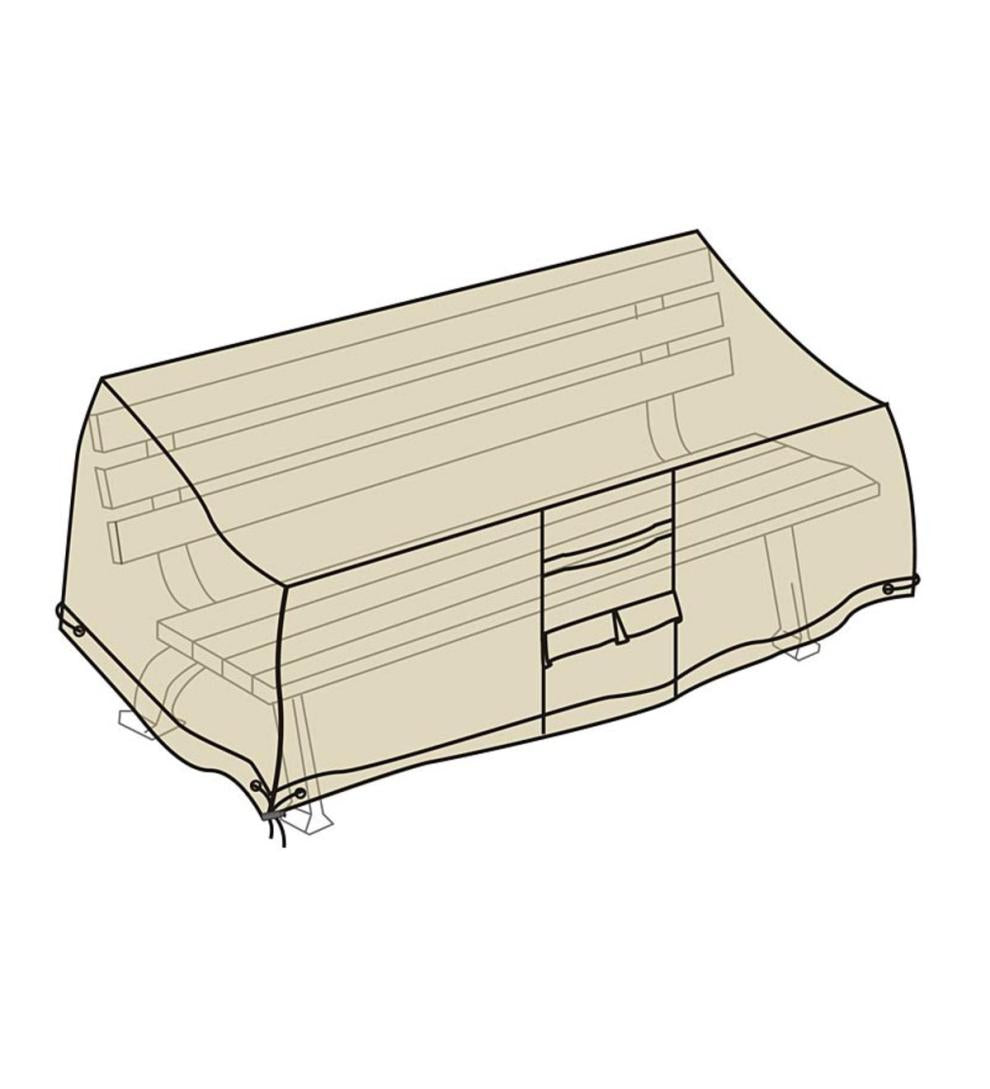 Plow & Hearth Furniture Covers Outdoor Living Deluxe Bench Cover - Tan