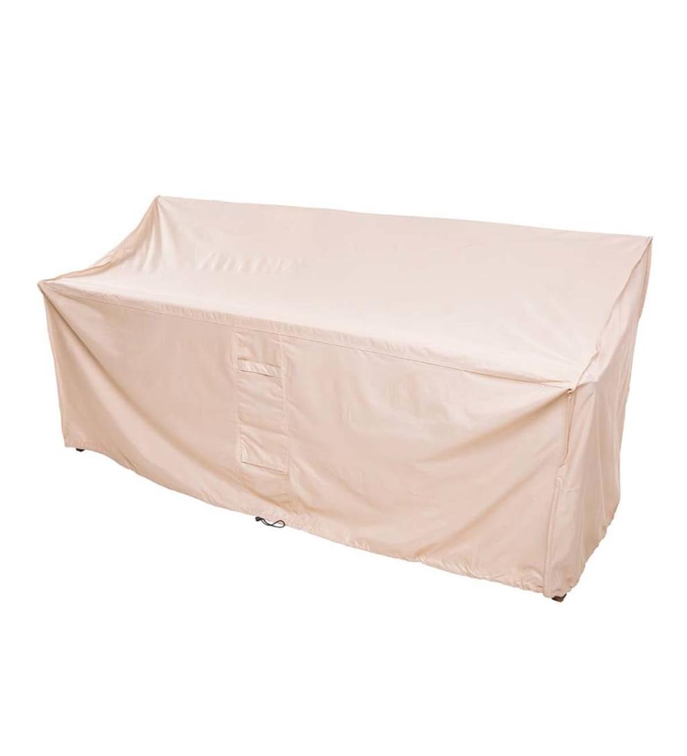 Plow & Hearth Furniture Covers Outdoor Living Deluxe Bench Cover - Tan