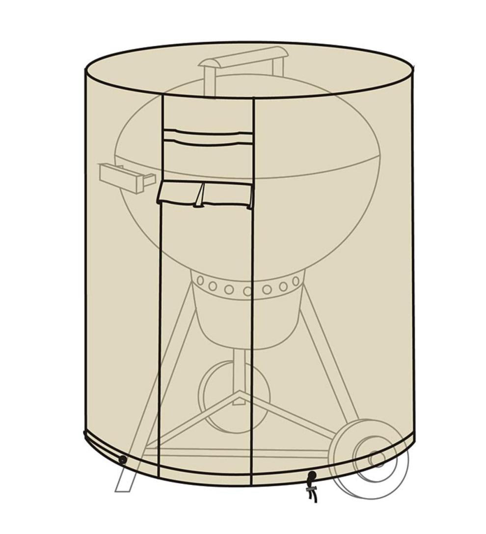 Plow & Hearth Furniture Covers Outdoor Living Deluxe Charcoal Kettle Grill Cover - Tan