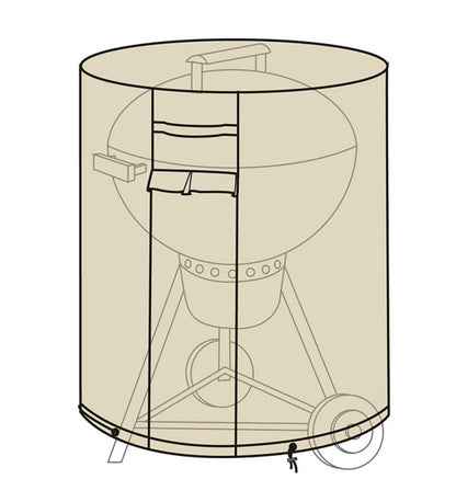 Plow & Hearth Furniture Covers Outdoor Living Deluxe Charcoal Kettle Grill Cover - Tan