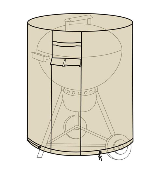 Plow & Hearth Furniture Covers Outdoor Living Deluxe Charcoal Kettle Grill Cover - Tan