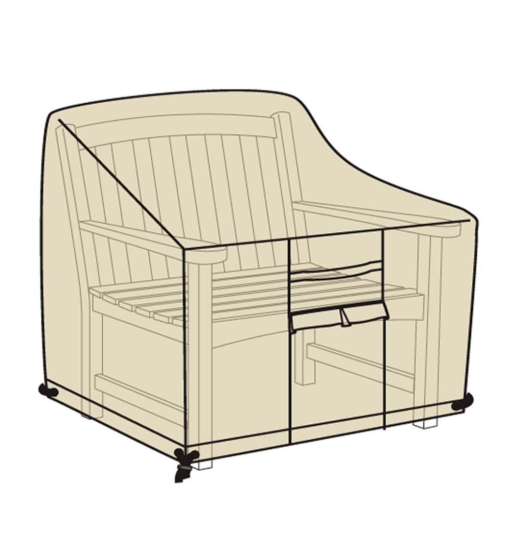 Plow & Hearth Furniture Covers Outdoor Living Deluxe Deep Seat Chair Cover - Tan