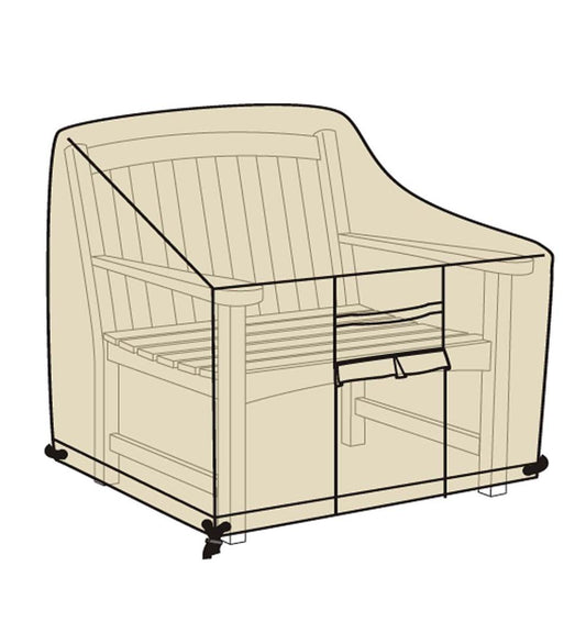 Plow & Hearth Furniture Covers Outdoor Living Deluxe Deep Seat Chair Cover - Tan