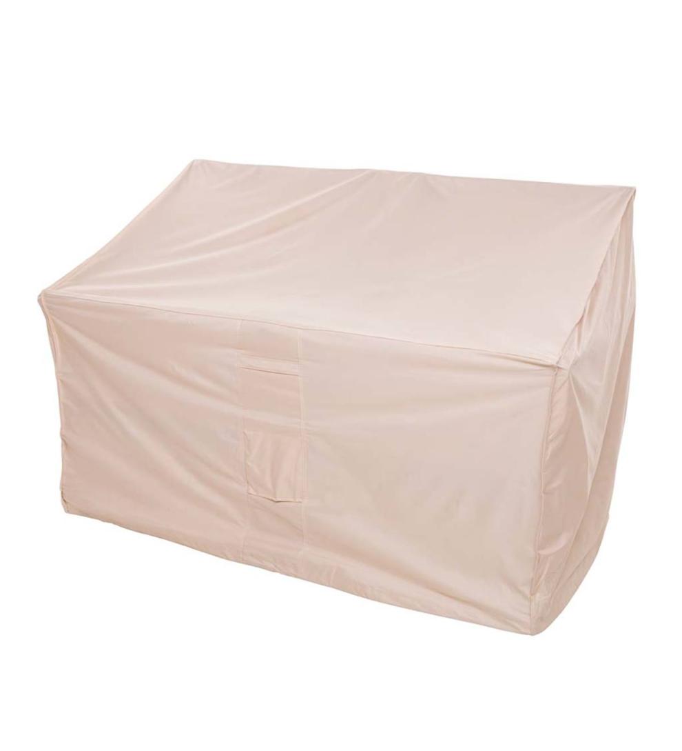Plow & Hearth Furniture Covers Outdoor Living Deluxe Deep Seat Love Seat Cover - Tan