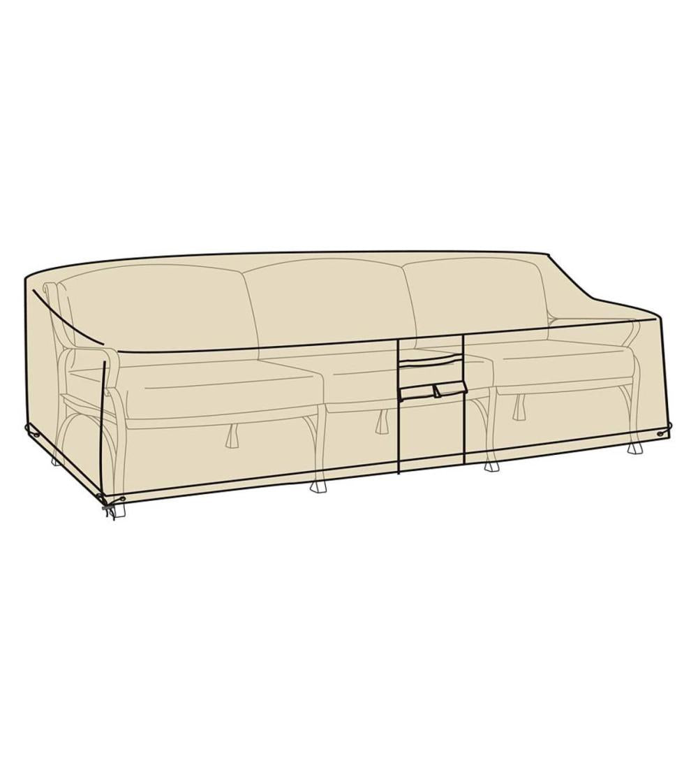 Plow & Hearth Furniture Covers Outdoor Living Deluxe Deep Seat Sofa Cover - Tan