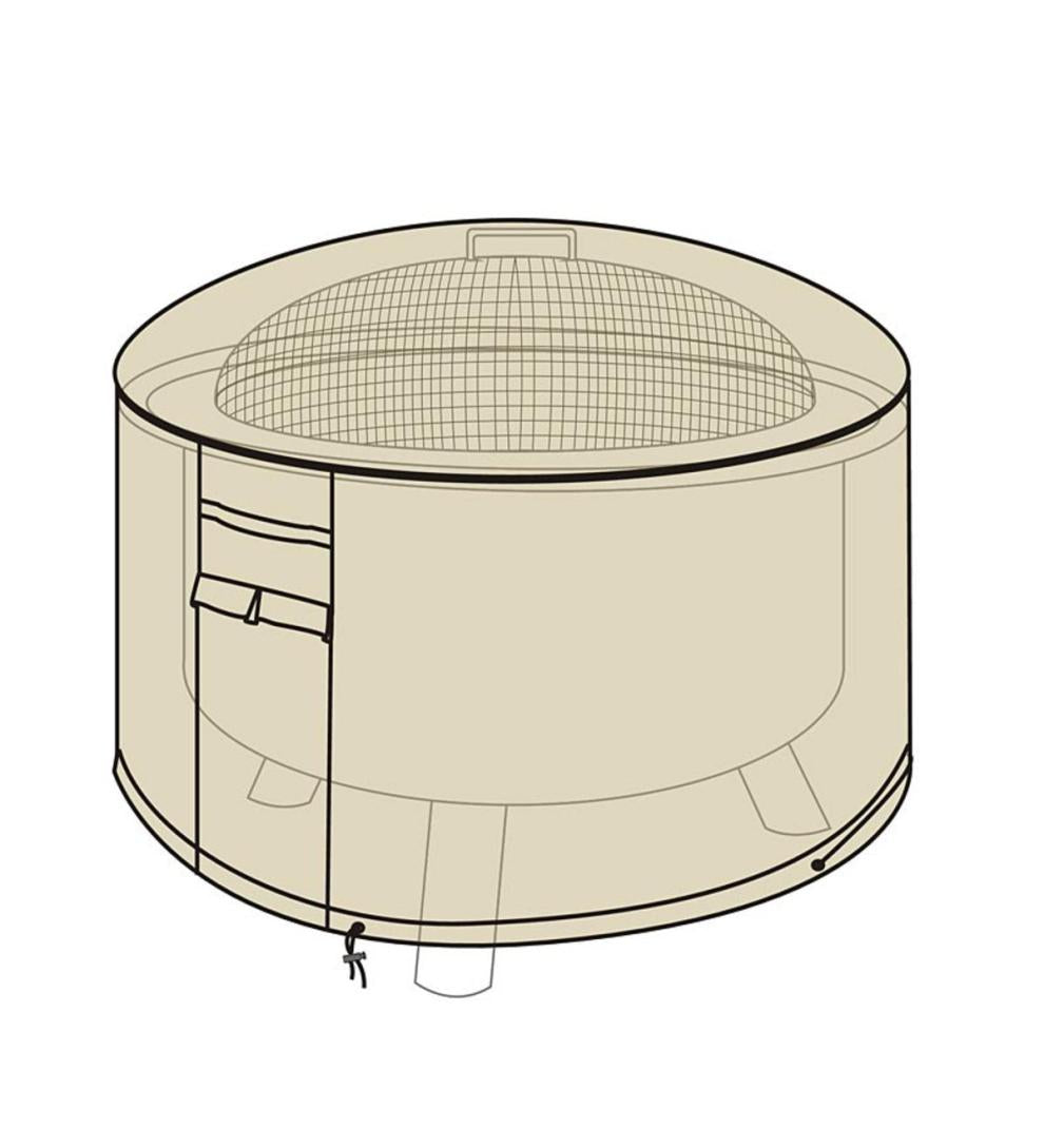 Plow & Hearth Furniture Covers Outdoor Living Deluxe Fire Pit Cover - Tan