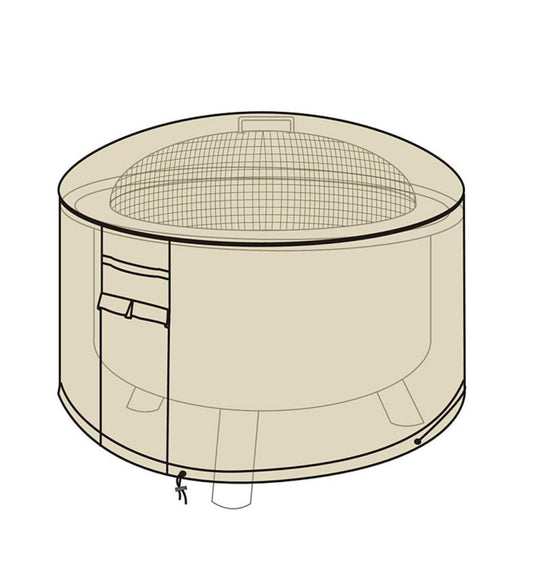 Plow & Hearth Furniture Covers Outdoor Living Deluxe Fire Pit Cover - Tan