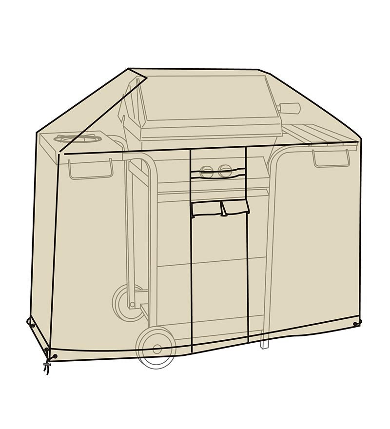 Plow & Hearth Furniture Covers Outdoor Living Deluxe Gas Grill Cover - Tan