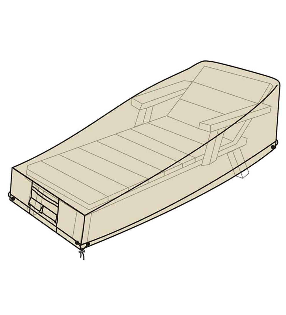 Plow & Hearth Furniture Covers Outdoor Living Deluxe Long Chaise Cover - Tan