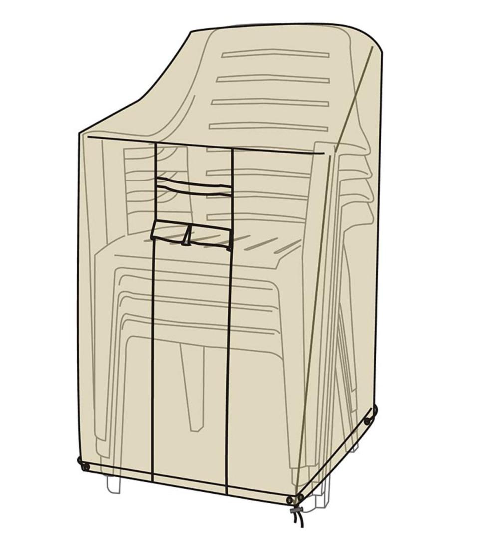 Plow & Hearth Furniture Covers Outdoor Living Deluxe Stacking Chairs Cover - Tan