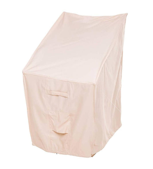 Plow & Hearth Furniture Covers Outdoor Living Deluxe Stacking Chairs Cover - Tan