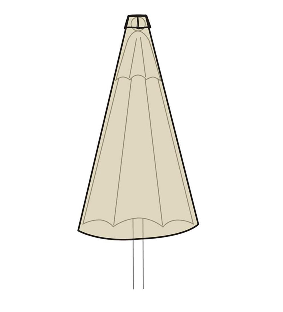 Plow & Hearth Furniture Covers Outdoor Living Deluxe Umbrella Cover - Tan
