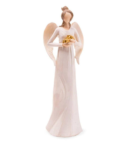 Plow & Hearth Garden Accents Yard & Garden Angel With Hands Full Of Golden Stars Indoor/Outdoor Statue