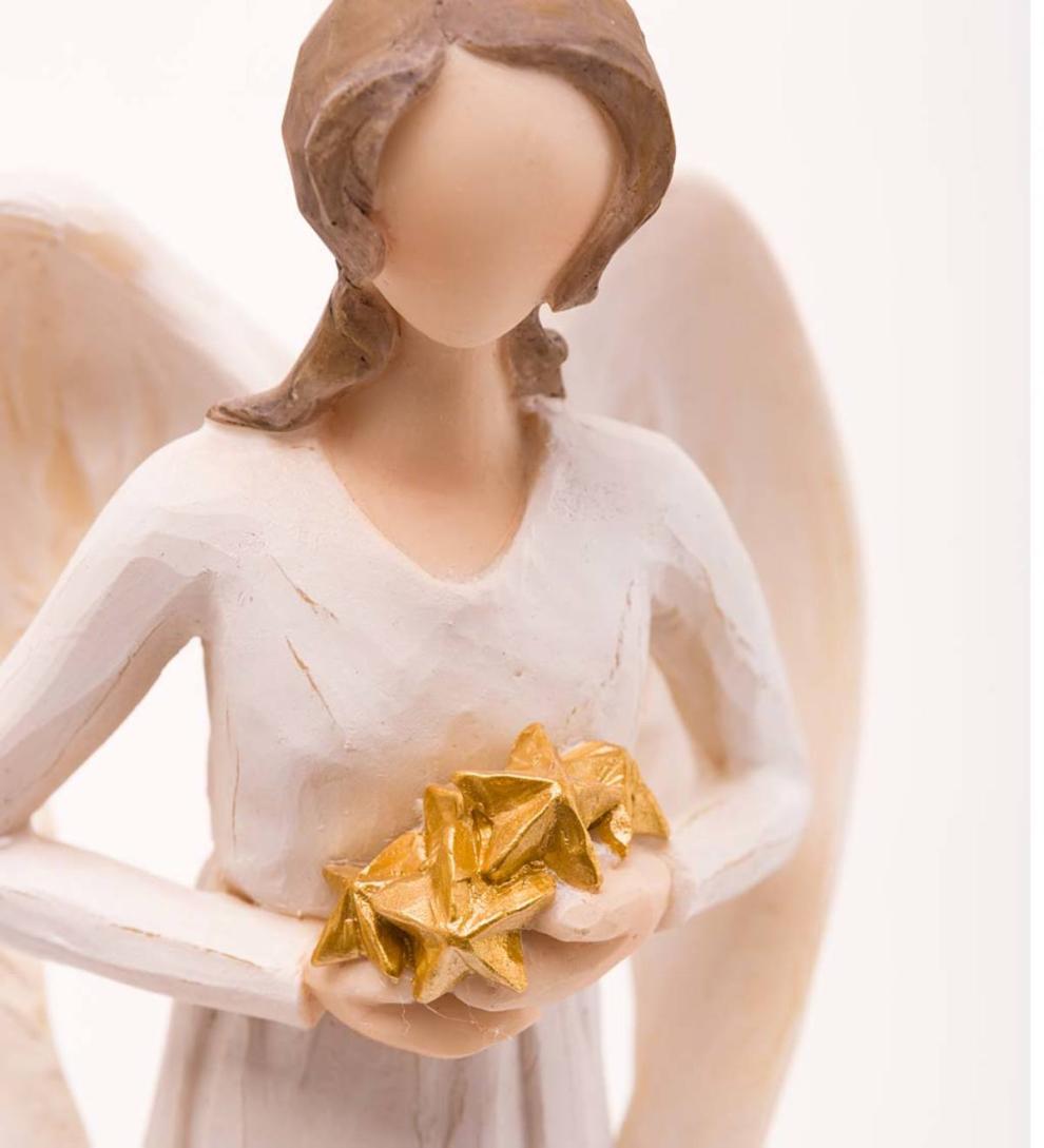 Plow & Hearth Garden Accents Yard & Garden Angel With Hands Full Of Golden Stars Indoor/Outdoor Statue