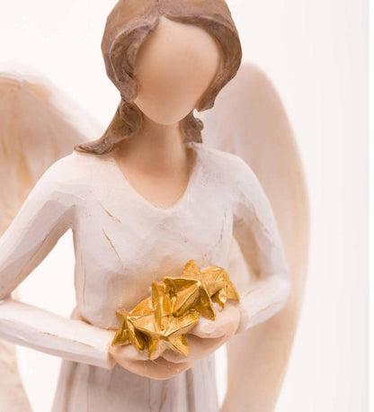 Plow & Hearth Garden Accents Yard & Garden Angel With Hands Full Of Golden Stars Indoor/Outdoor Statue