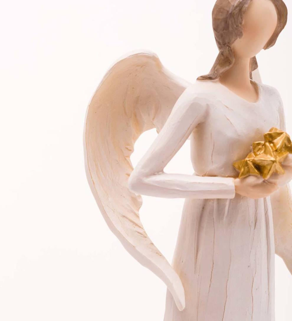 Plow & Hearth Garden Accents Yard & Garden Angel With Hands Full Of Golden Stars Indoor/Outdoor Statue