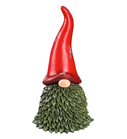 Plow & Hearth Garden Accents Yard & Garden Battery-Operated Lighted Gnome With Wintergreen Beard