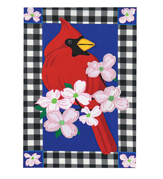 Plow & Hearth Garden Accents Yard & Garden Buffalo Plaid Cardinal House Flag