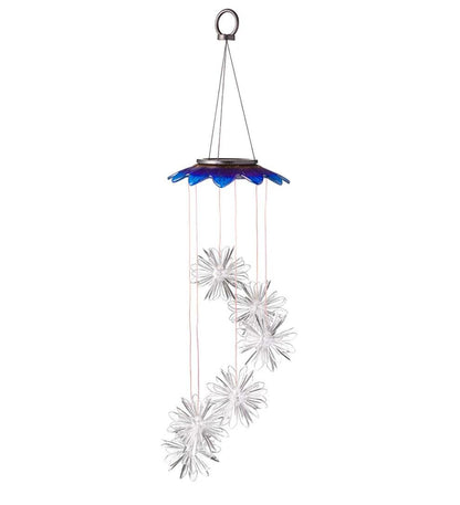 Plow & Hearth Garden Accents Yard & Garden Color Changing Solar Mobile With 3D Flowers