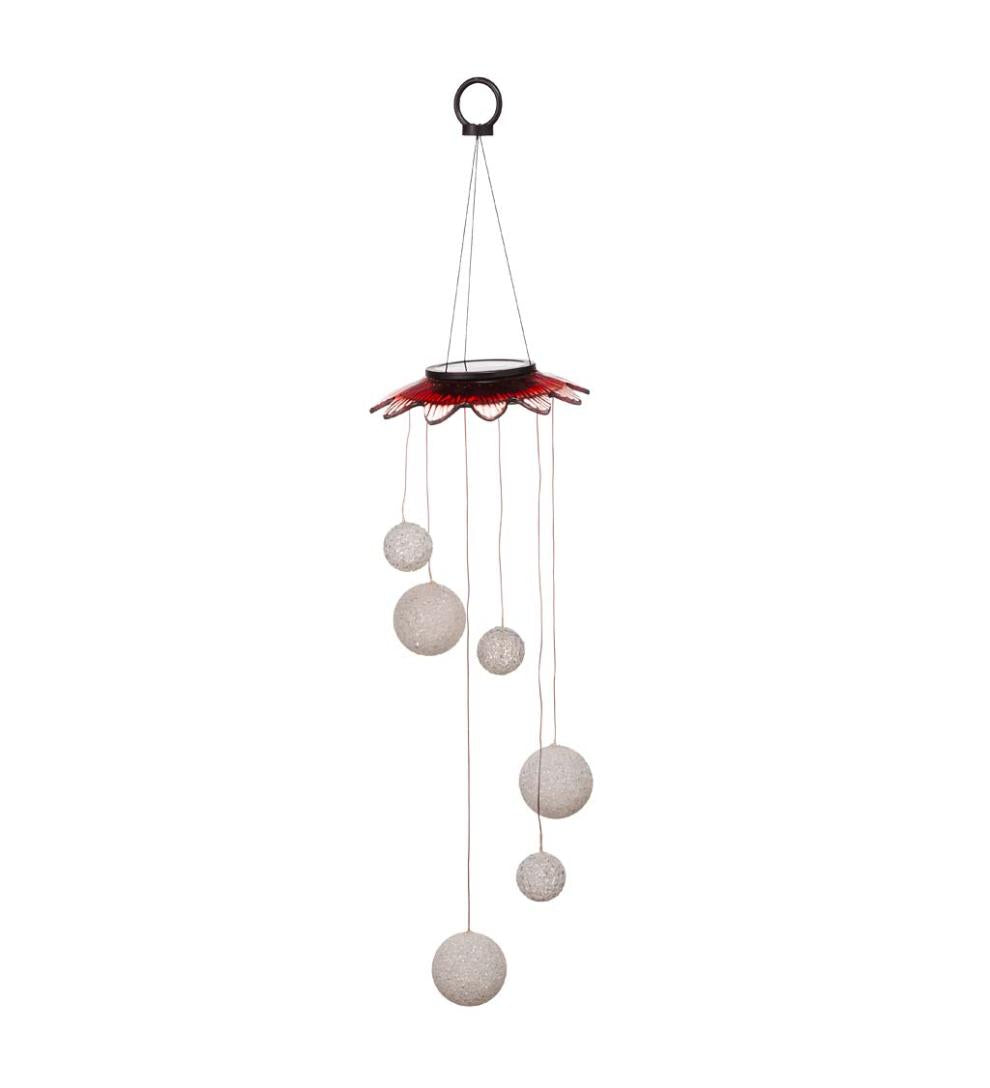 Plow & Hearth Garden Accents Yard & Garden Color Changing Solar Mobile With Glitter Globes