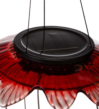 Plow & Hearth Garden Accents Yard & Garden Color Changing Solar Mobile With Glitter Globes