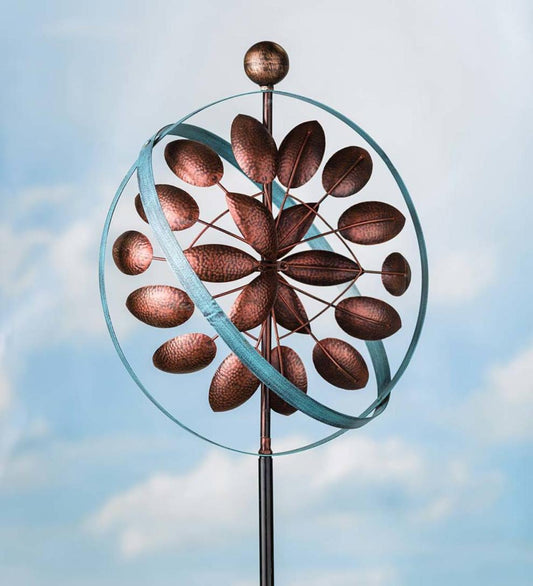 Plow & Hearth Garden Accents Yard & Garden Copper And Verdigris Armillary Sphere Wind Spinner