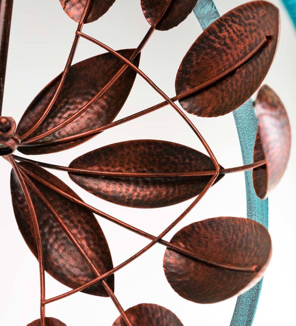 Plow & Hearth Garden Accents Yard & Garden Copper And Verdigris Armillary Sphere Wind Spinner