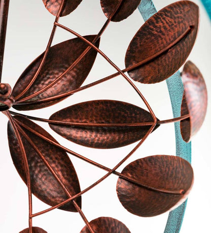 Plow & Hearth Garden Accents Yard & Garden Copper And Verdigris Armillary Sphere Wind Spinner