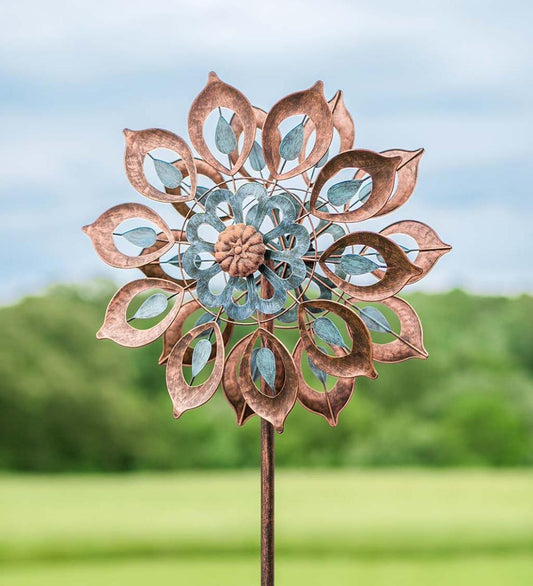 Plow & Hearth Garden Accents Yard & Garden Copper Lily Wind Spinner