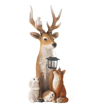 Plow & Hearth Garden Accents Yard & Garden Deer And Friends Solar Holiday Figurine