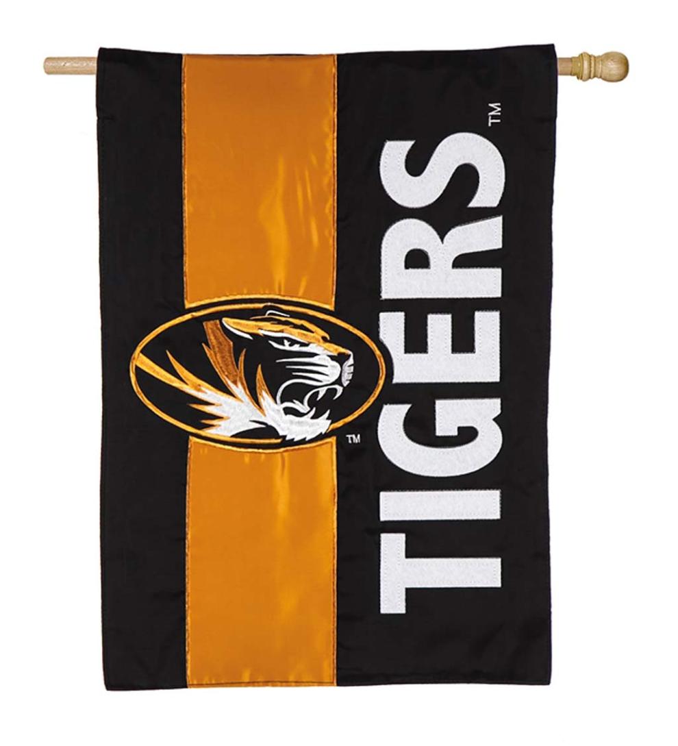 Plow & Hearth Garden Accents Yard & Garden Double-Sided Embellished College Team Pride Applique House Flag - Univ Of Alabama